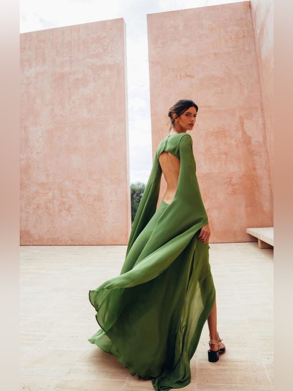 Cult Gaia Jasmin Silk Cutout Gown Green Size Small - Picture 3 of 12